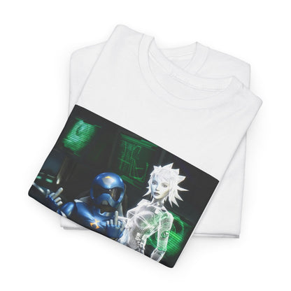 Cyborg & Hologram Flipping The Bird Tee
