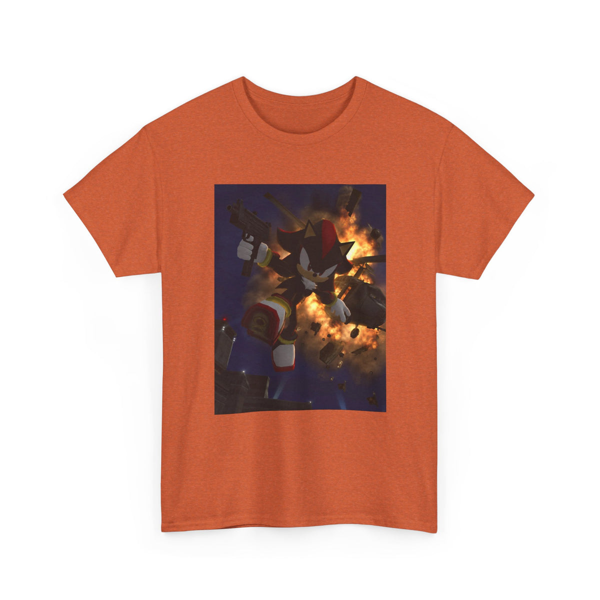 Shadow The Hedgehog With Uzi Amidst Explosion Tee