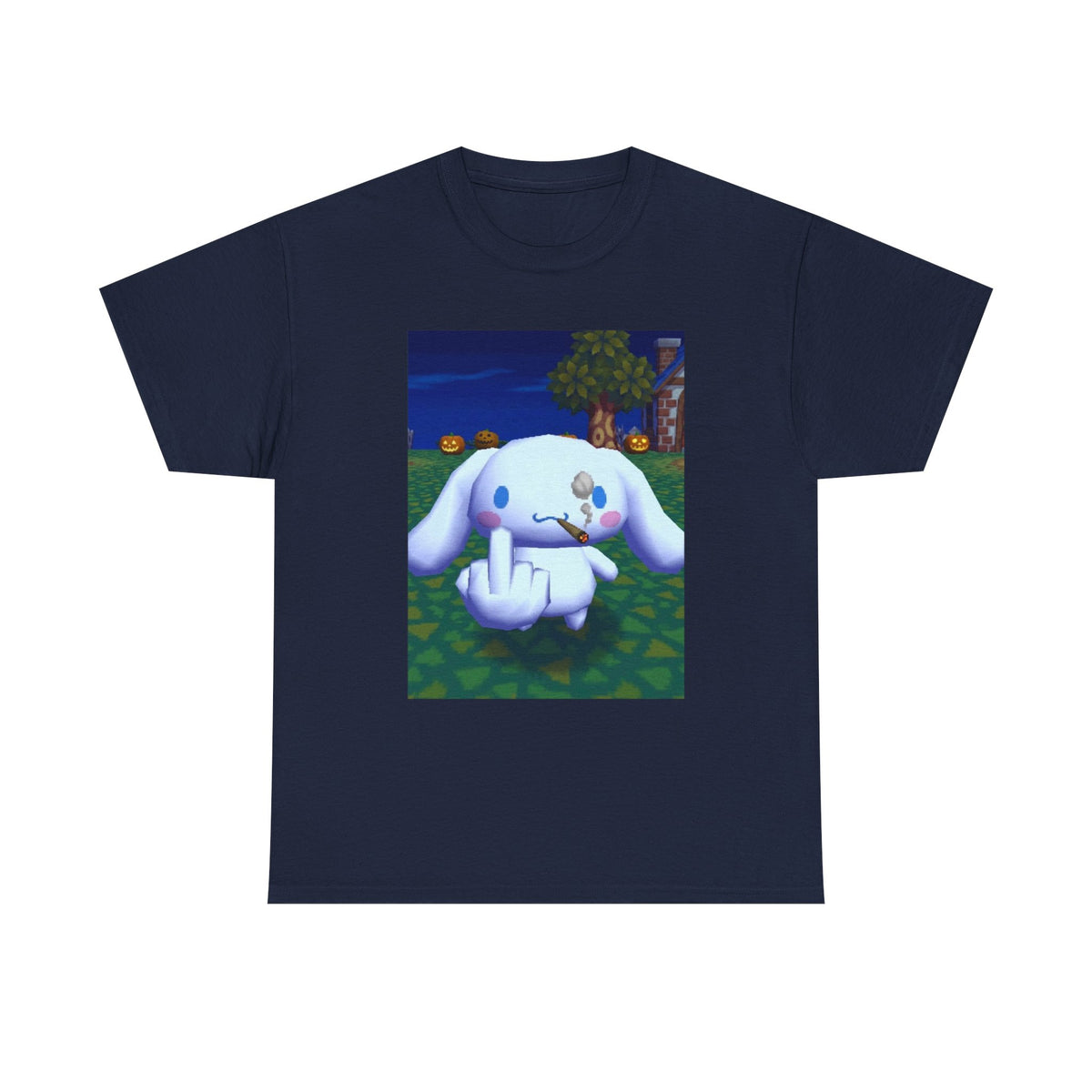 Cinnamoroll Smoking Blunt Flipping Bird Tee