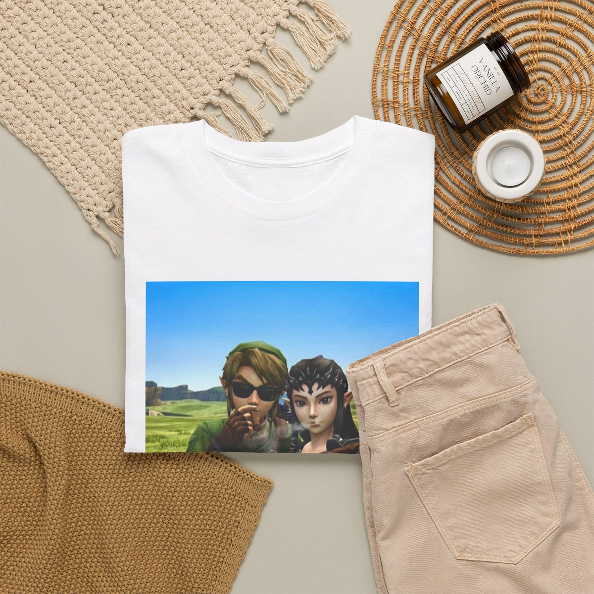 Link And Zelda Smoking Cigars Tee