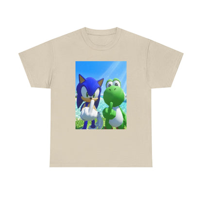 Sonic And Yoshi Flipping Off On The Beach