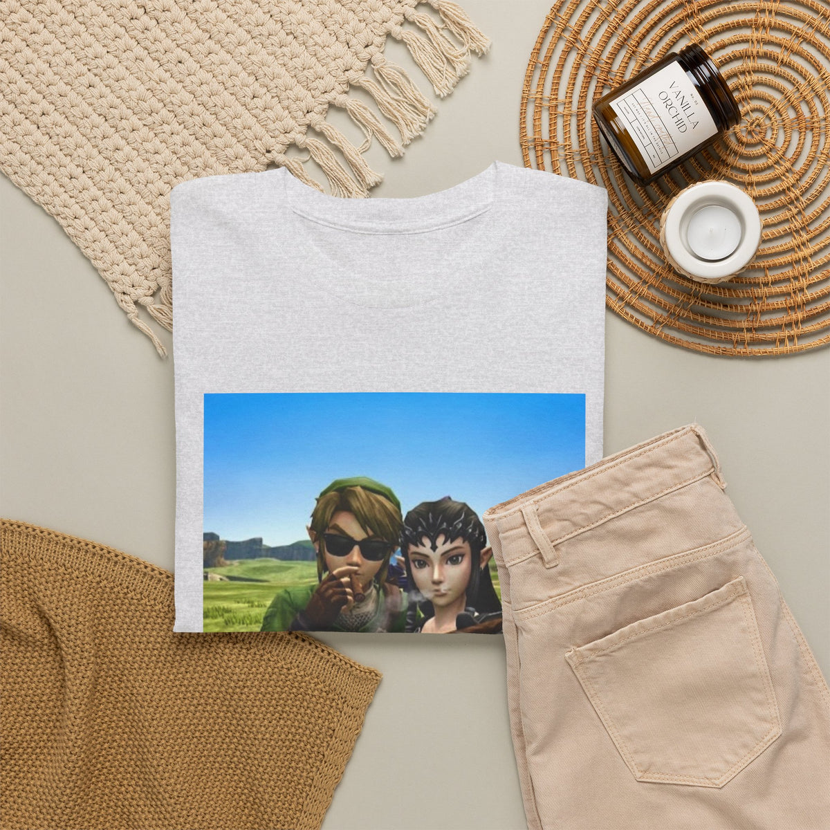 Link And Zelda Smoking Cigars Tee