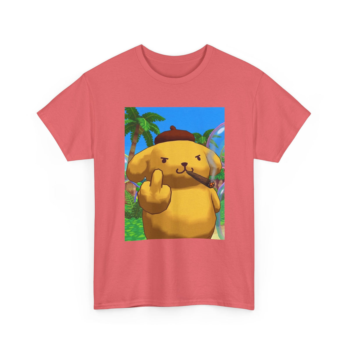 Pompompurin Smoking Blunt Flipping Bird Tee