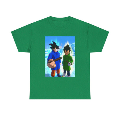 Goku And Vegeta Smoking In Snowy Scene Tee