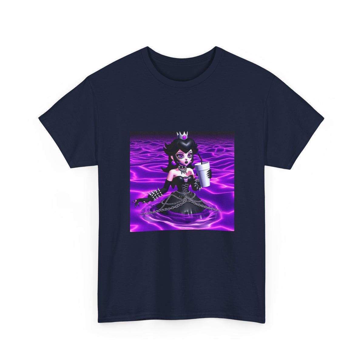 Goth Peach Wading In Purple Waves