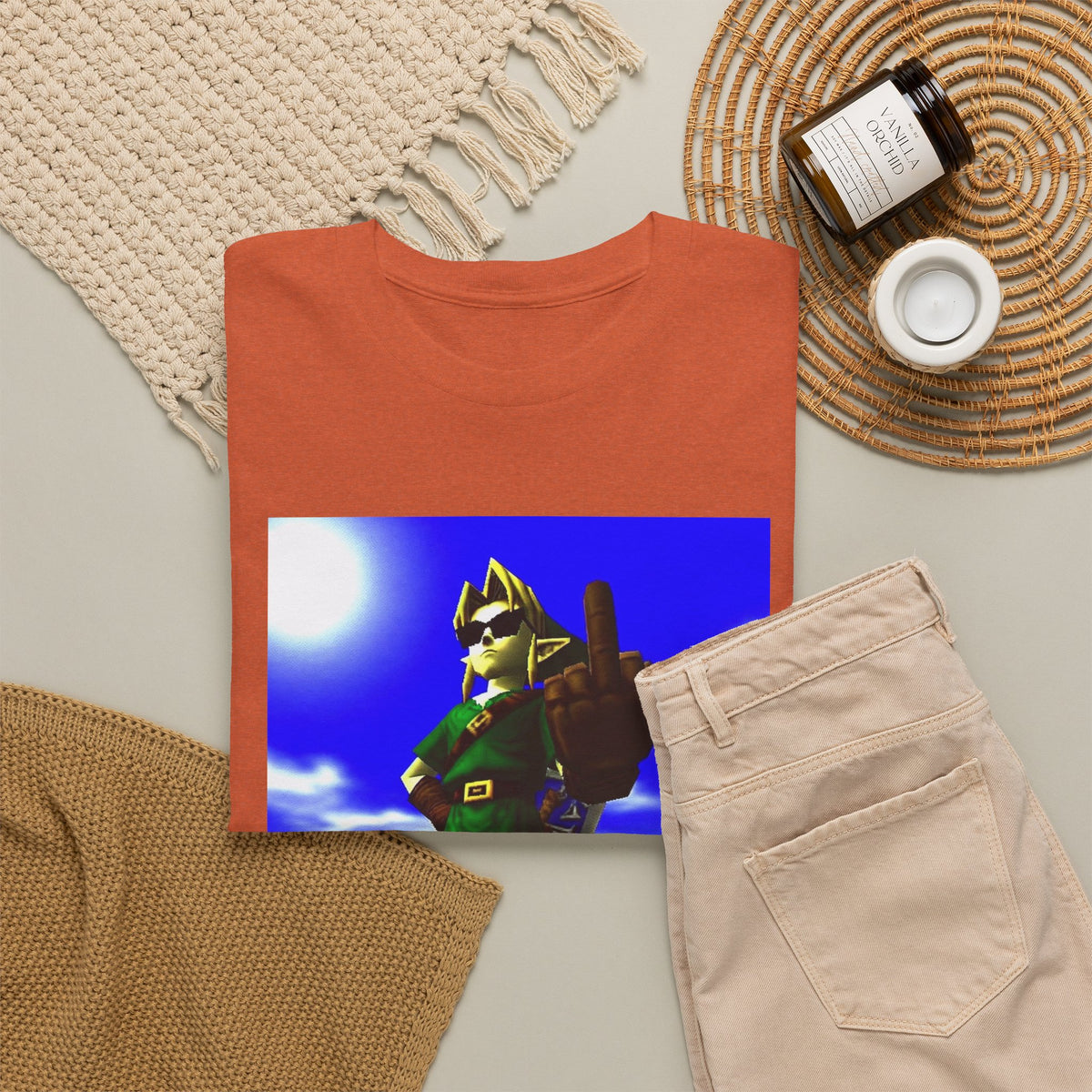 Cool Link Flipping The Bird Tee
