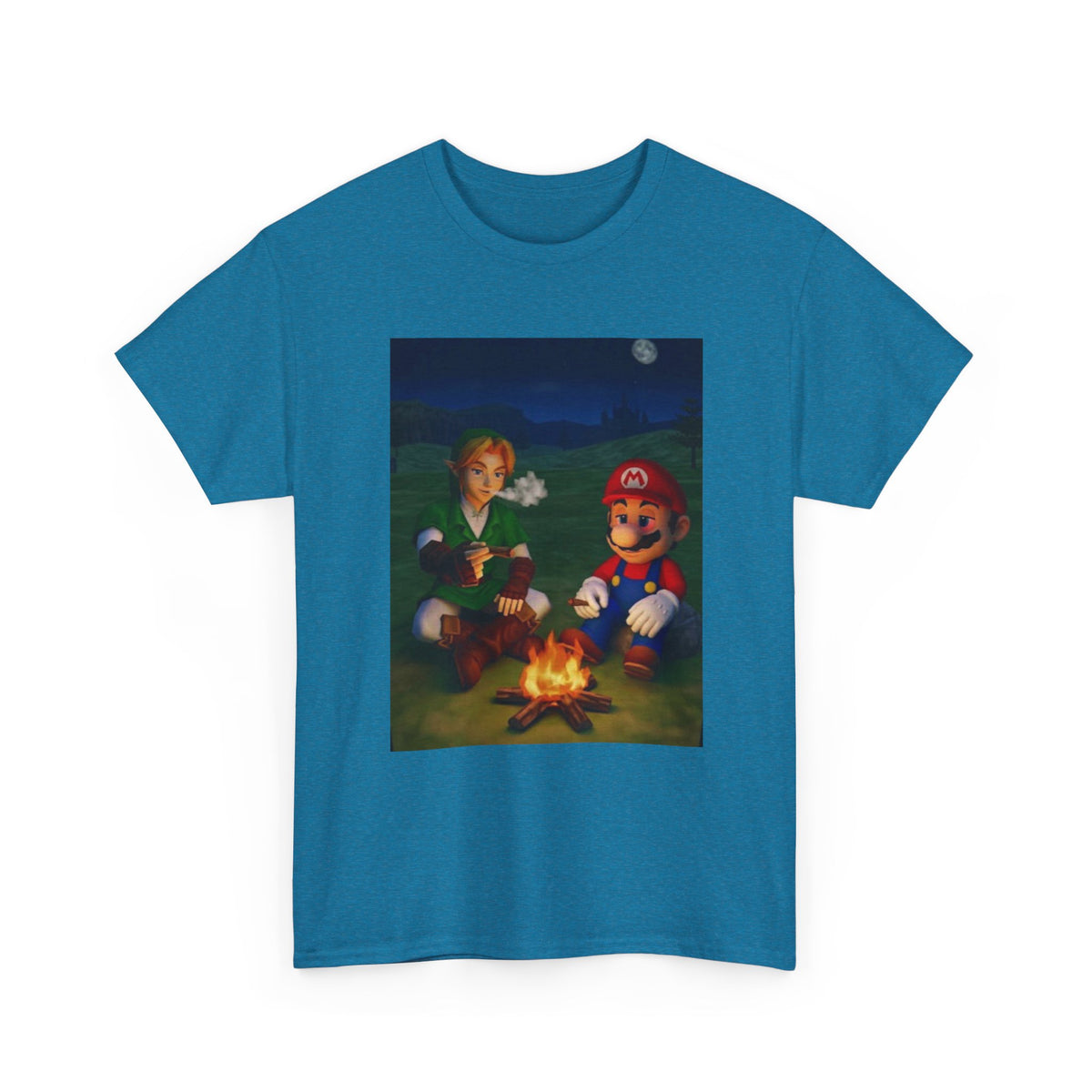 Link and Mario Campfire Smoke Session Tee