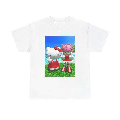Hello Kitty and Amy Flipping Off Tee