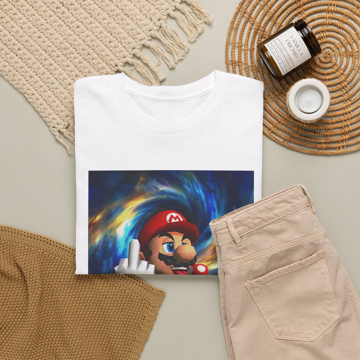 Mario Showing Middle Finger With Mushroom