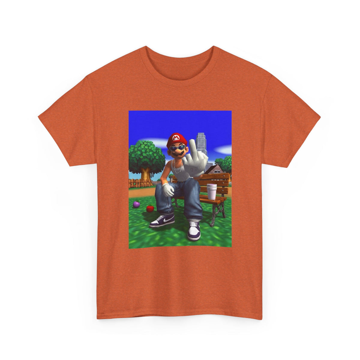 Thug Mario Flipping The Bird Tee