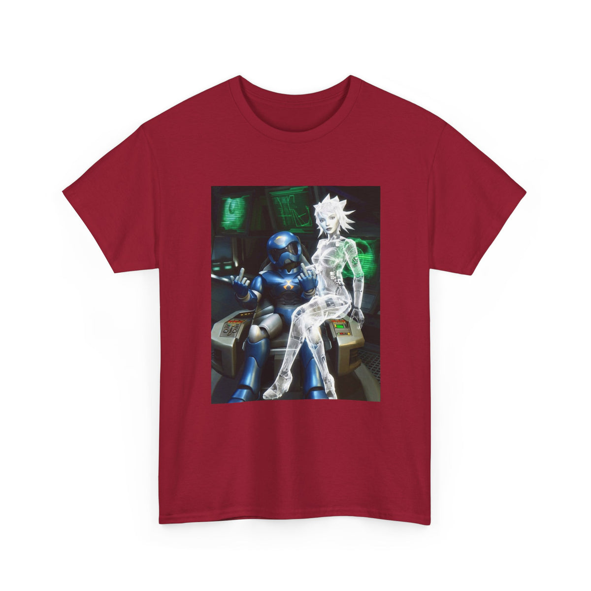 Cyborg & Hologram Flipping The Bird Tee