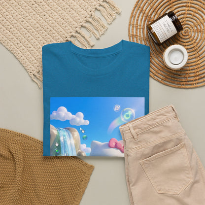 Kitty Flips The Bird In Dreamy Landscape Tee