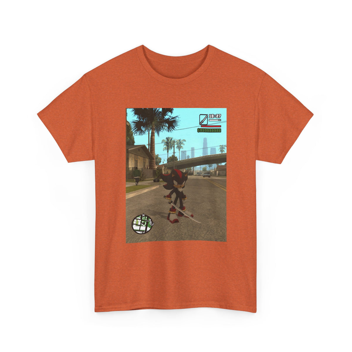 Shadow The Hedgehog Katana Wielding in Grove Street Tee