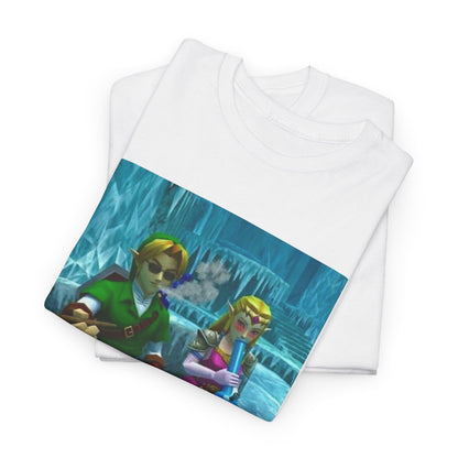 Link And Zelda Chilling In Ice Cavern