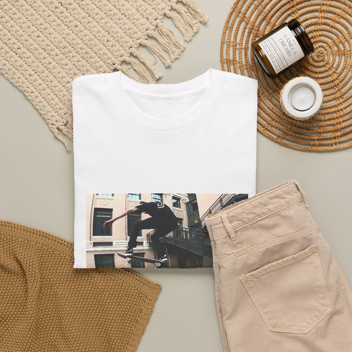 Skater Riding Through Cloud Passage Tee