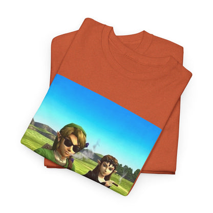 Link and Zelda Smoking Cigars In A Field