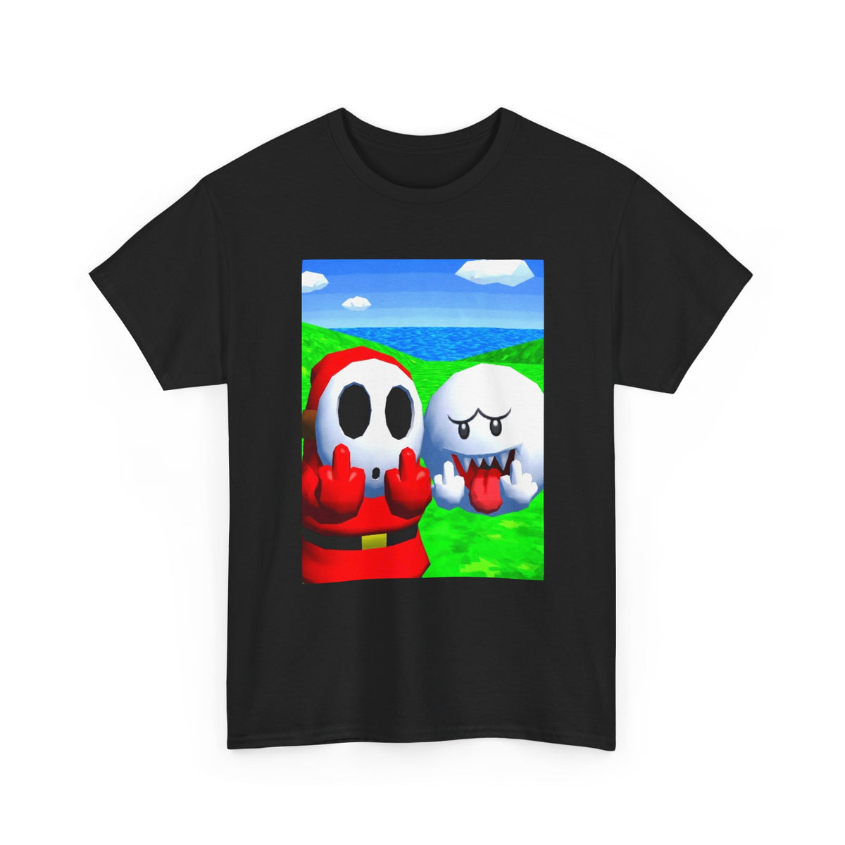 Shy Guy And Boo Flipping Off Tee (Design 5)