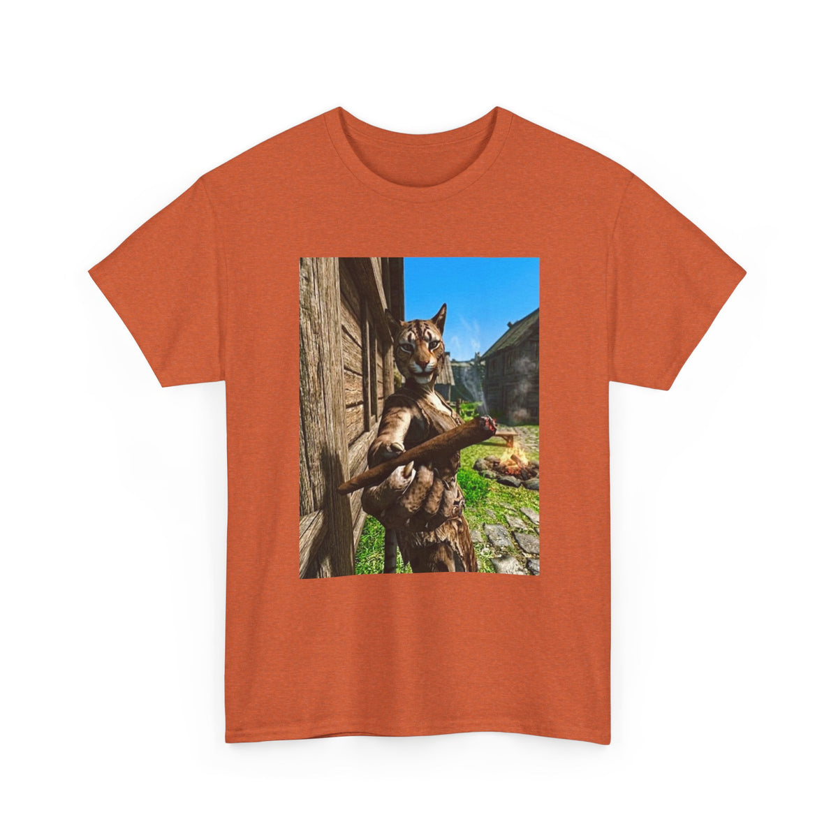 Feline Warrior Igniting Blunt Campfire Tee