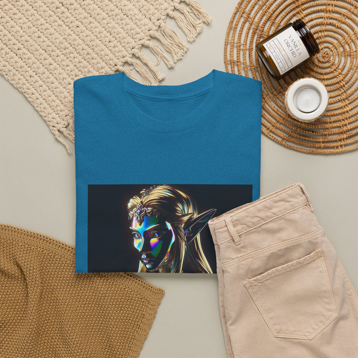 Iridescent Elven Warrior Princess Chrome Tee