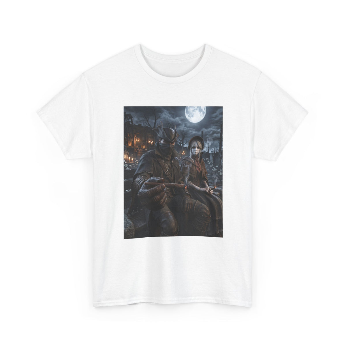 Hunters Smoking Under Moonlight