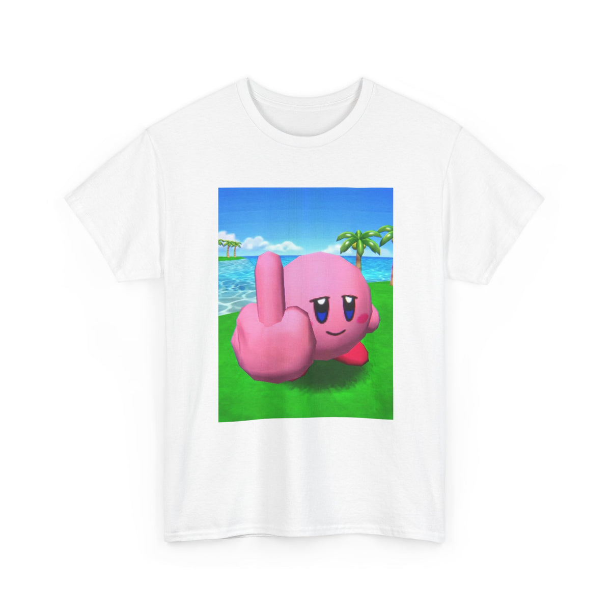 Kirby Giving The Finger Island Scene Tee