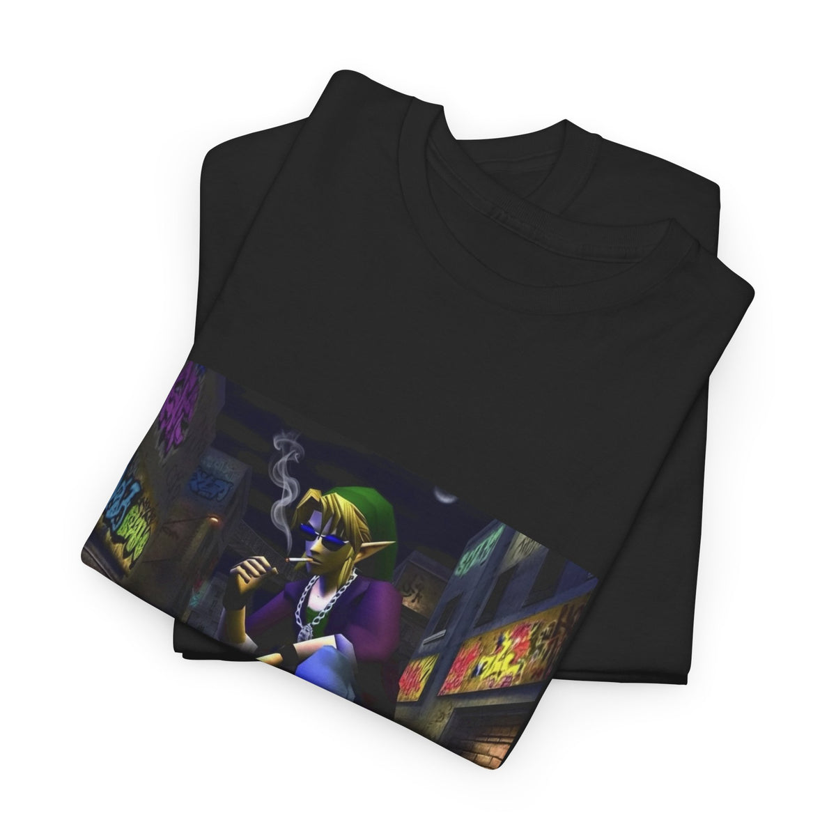 Skater Link Smoking In Gritty Alley Tee