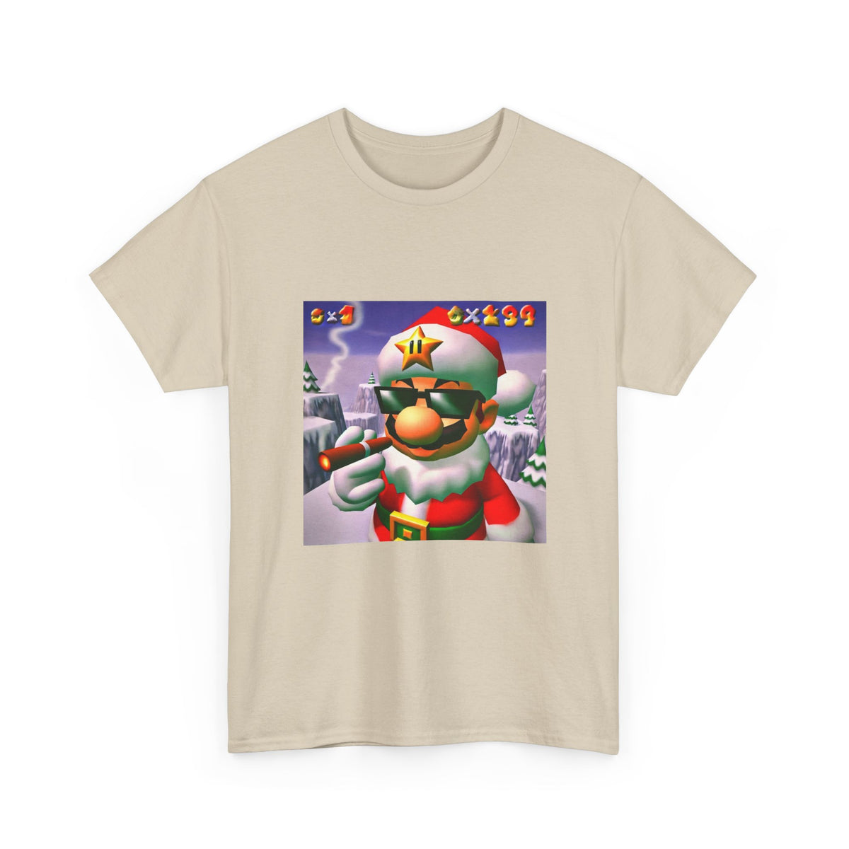 Cool Mario Santa Smoking Cigar Tee