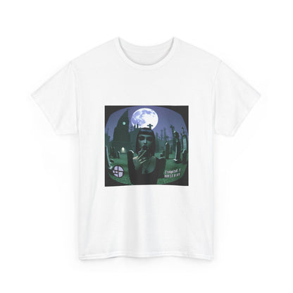 Goth Sim Smoking In Cemetery Moonlight Tee