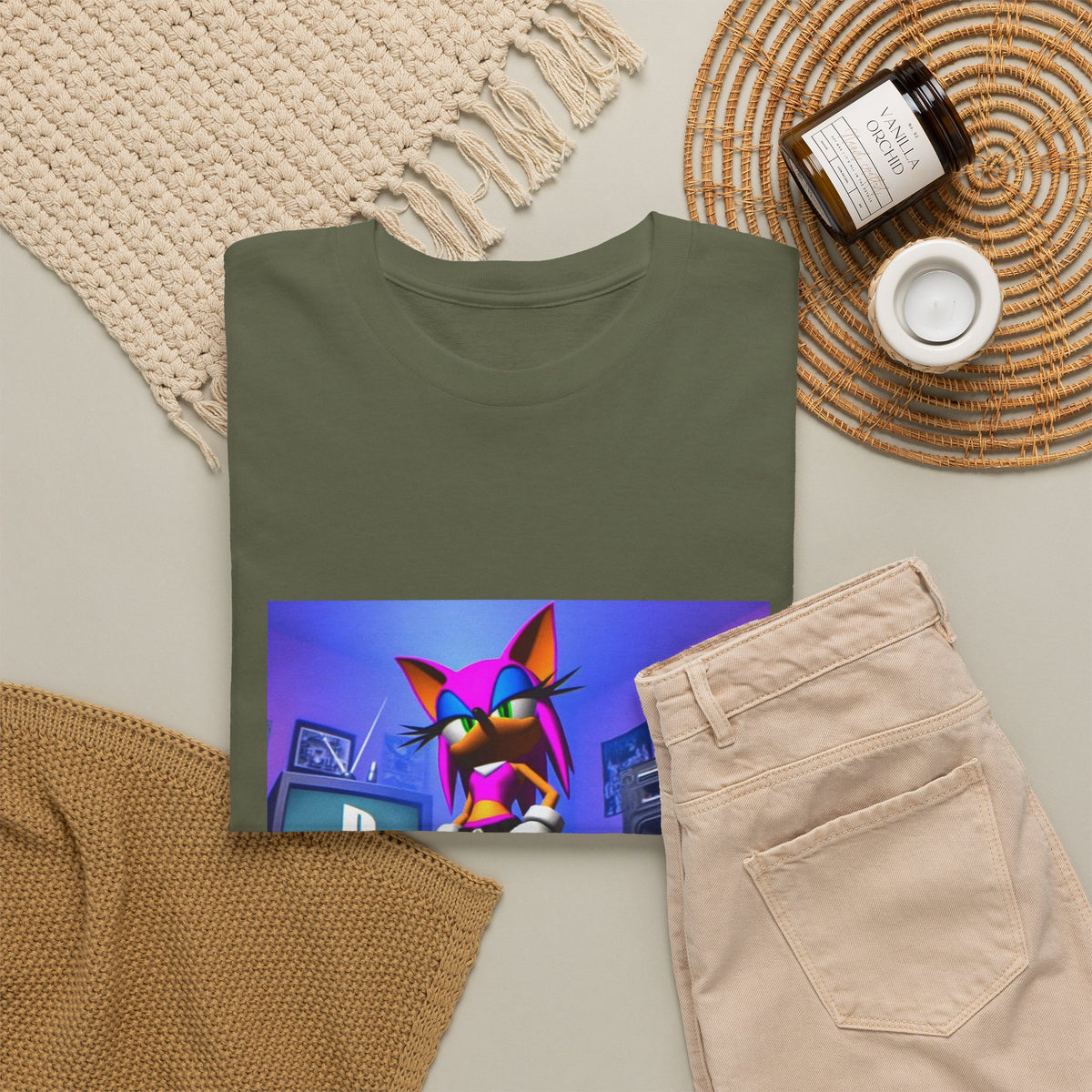 Pink Sonic-Style Character In Y2K Drip