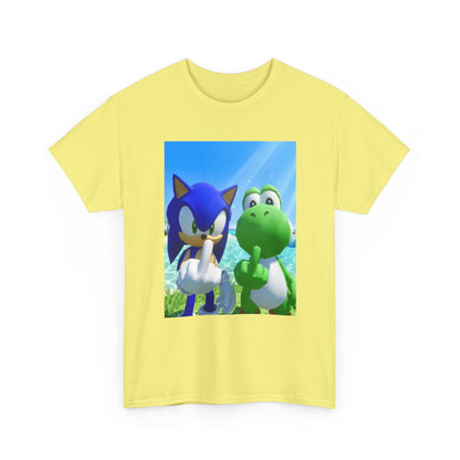 Sonic And Yoshi Flipping Off On The Beach