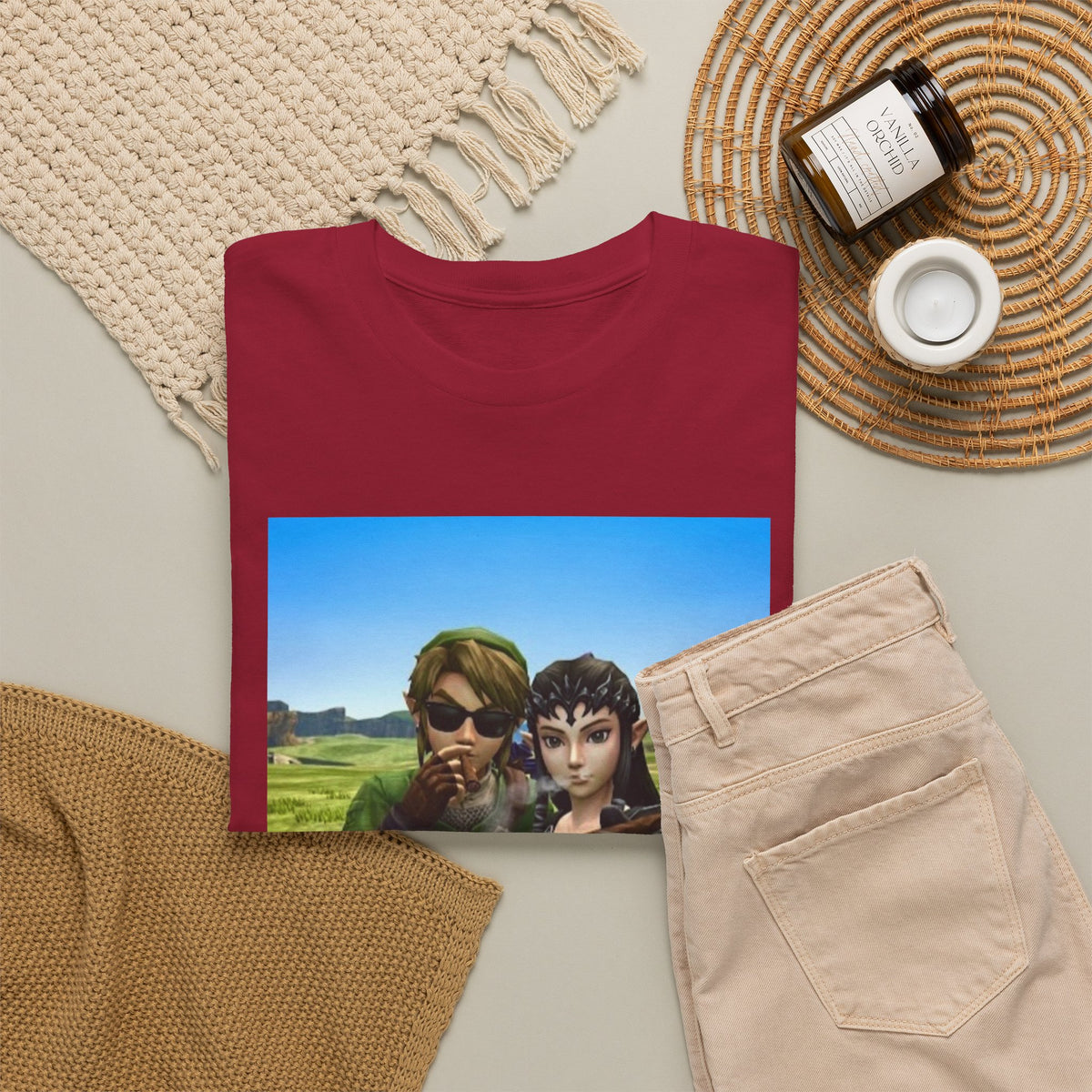 Link And Zelda Smoking Cigars Tee