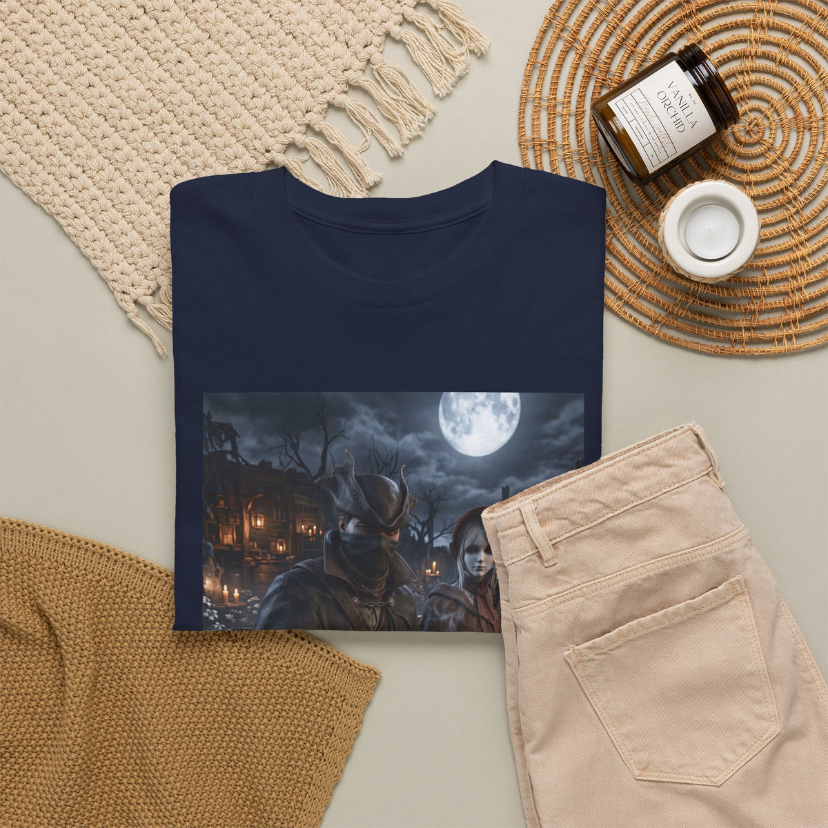 Hunters Smoking Under Moonlight