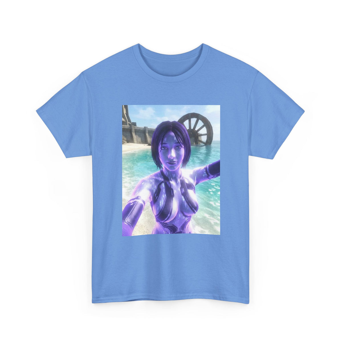 Holographic AI Taking Beach Selfie Tee