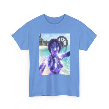 Holographic AI Taking Beach Selfie Tee