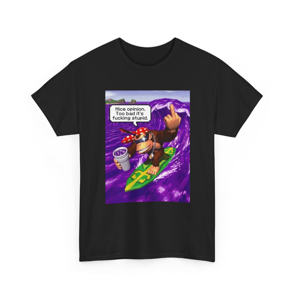 Donkey Kong Surfing Purple Wave Middle Finger