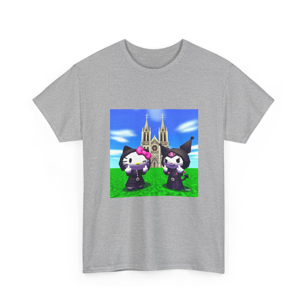 Goth Hello Kitty Kuromi Flipping Off Church