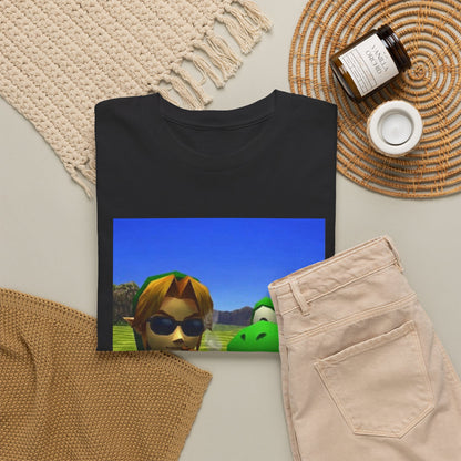 Link And Yoshi Smoking With Attitude Tee
