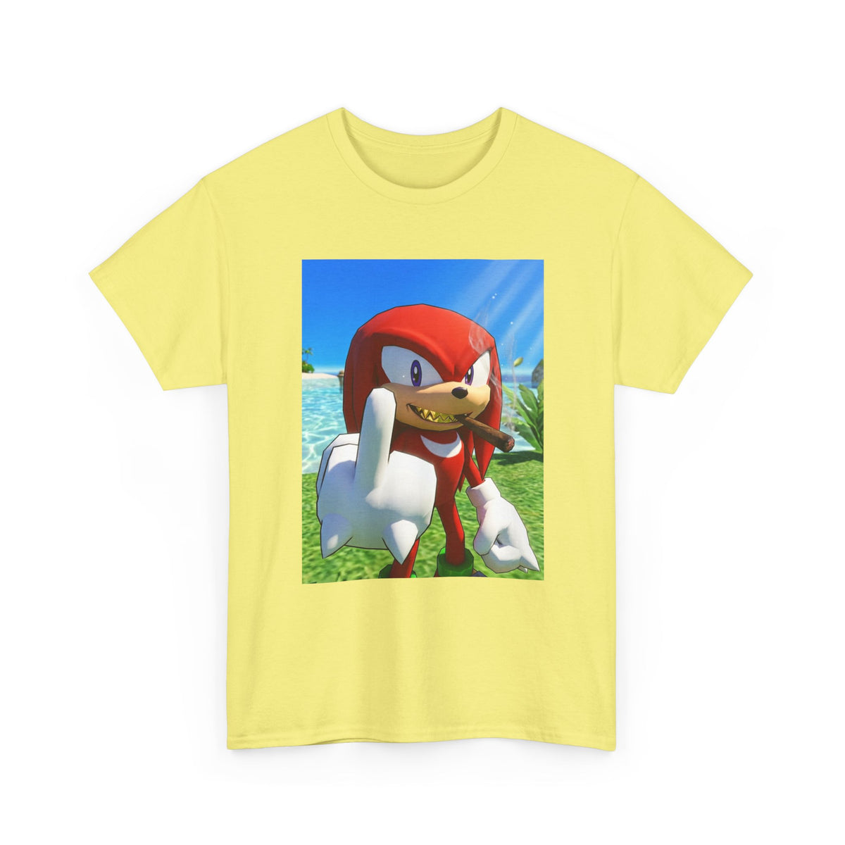 Knuckles Smoking Cigar On Tropical Beach