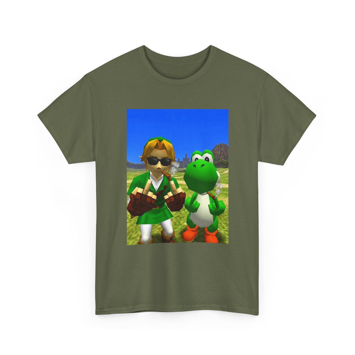 Link And Yoshi Smoking With Attitude