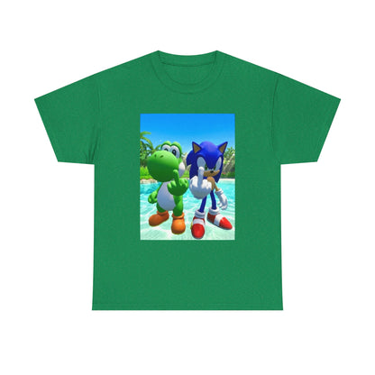 Yoshi And Sonic Flipping Off Tee
