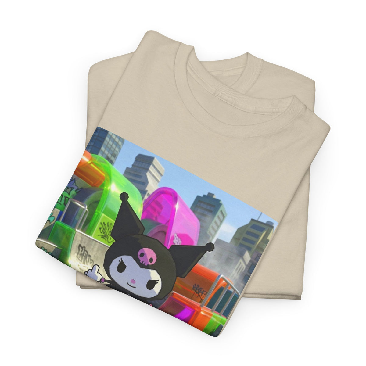 Skater Kuromi Giving The Finger Tee