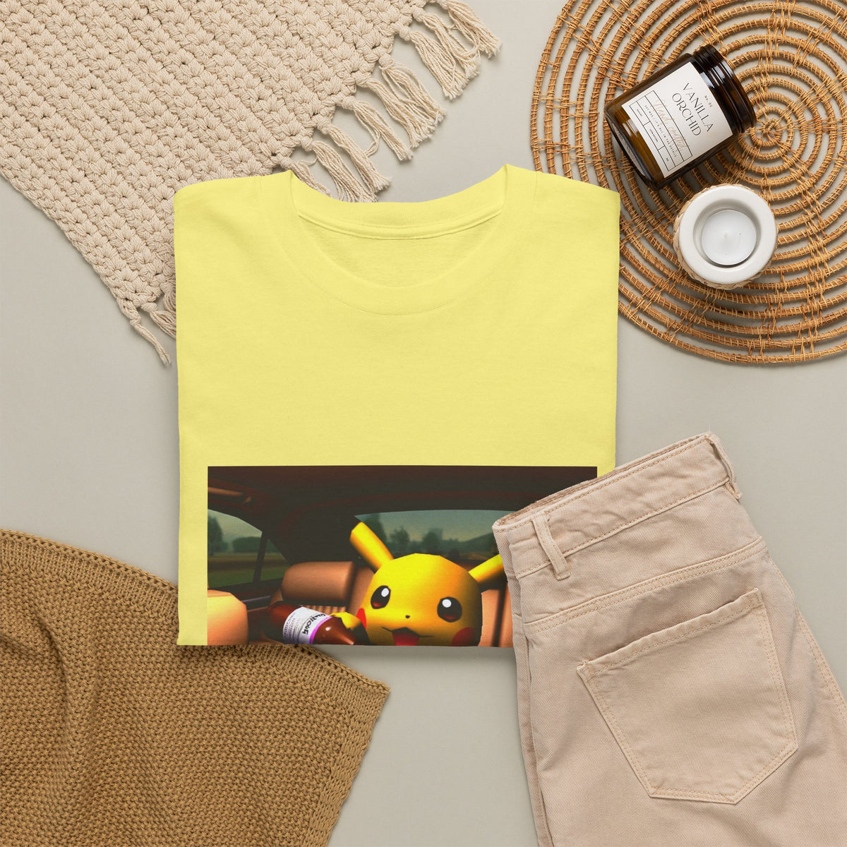 Pikachu Pouring Lean In Car Tee