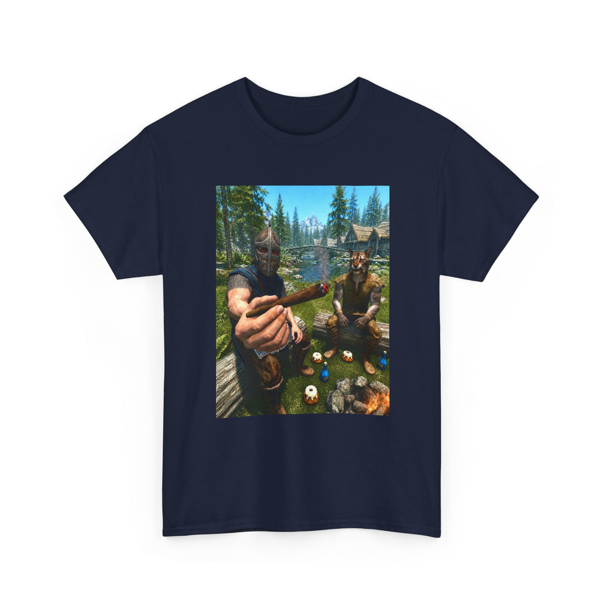 Dragonborn Khajiit Blazing In Skyrim Tee