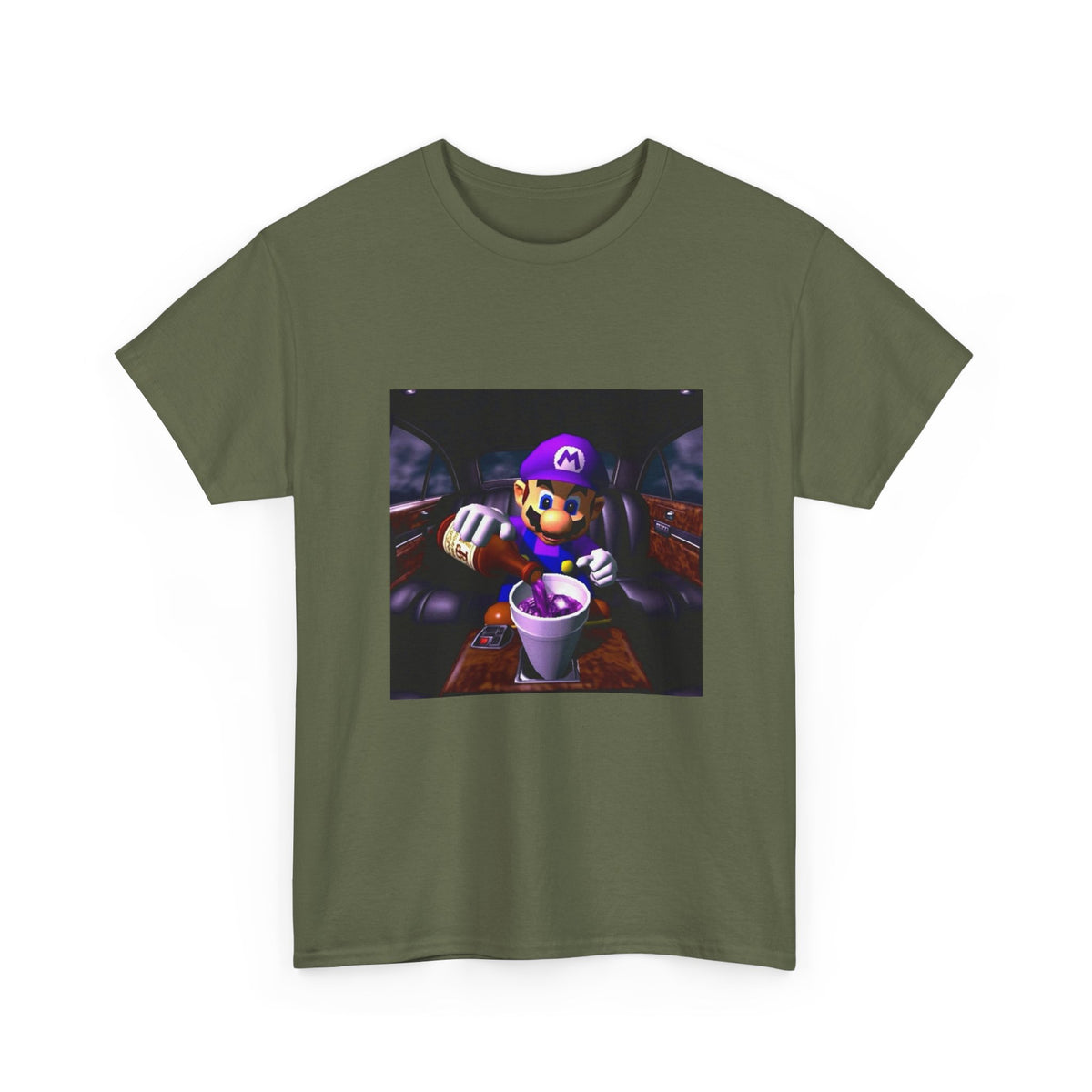 Waluigi Pouring Purple Drank In Limo Tee