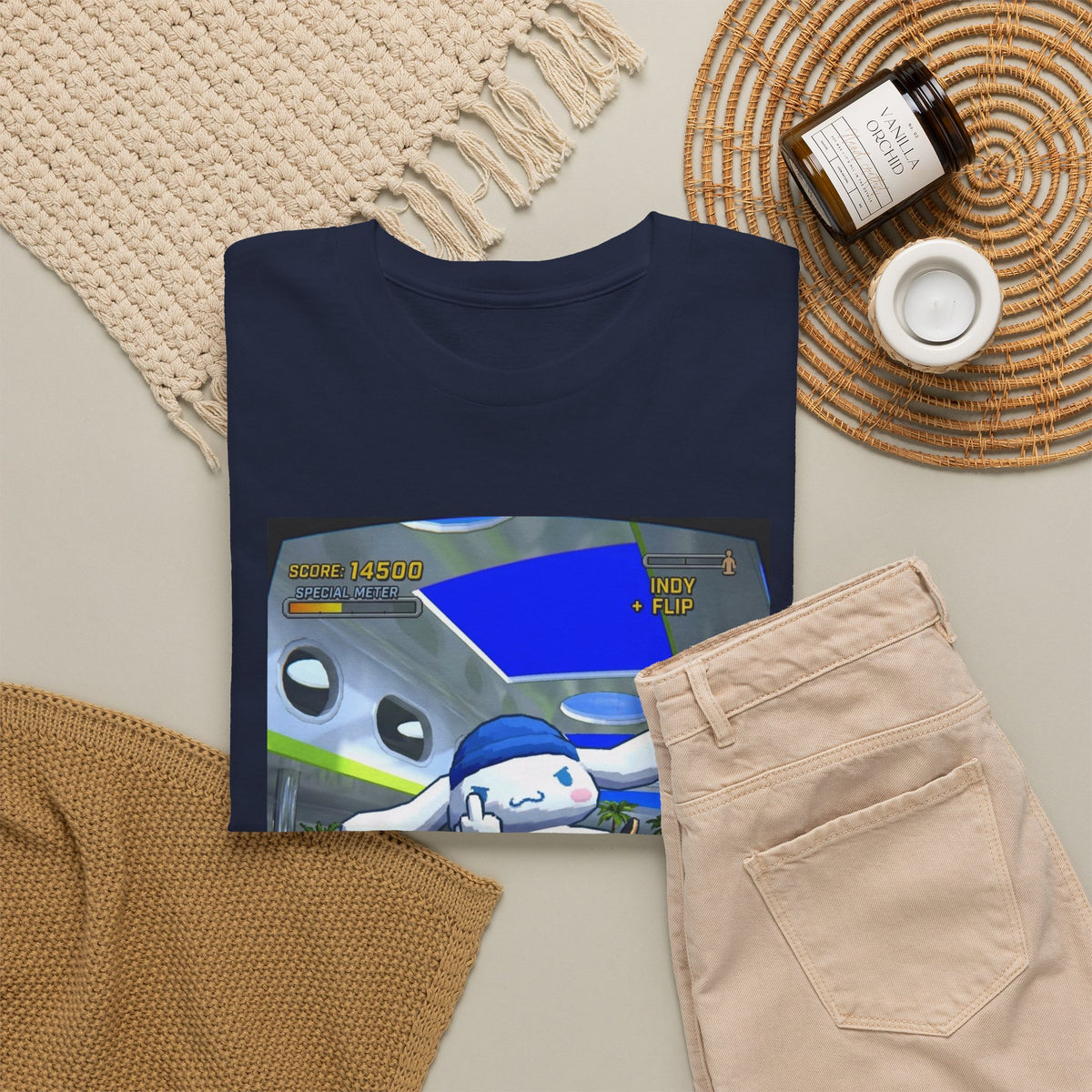 Skater Cloud Dog Flipping Bird Tee