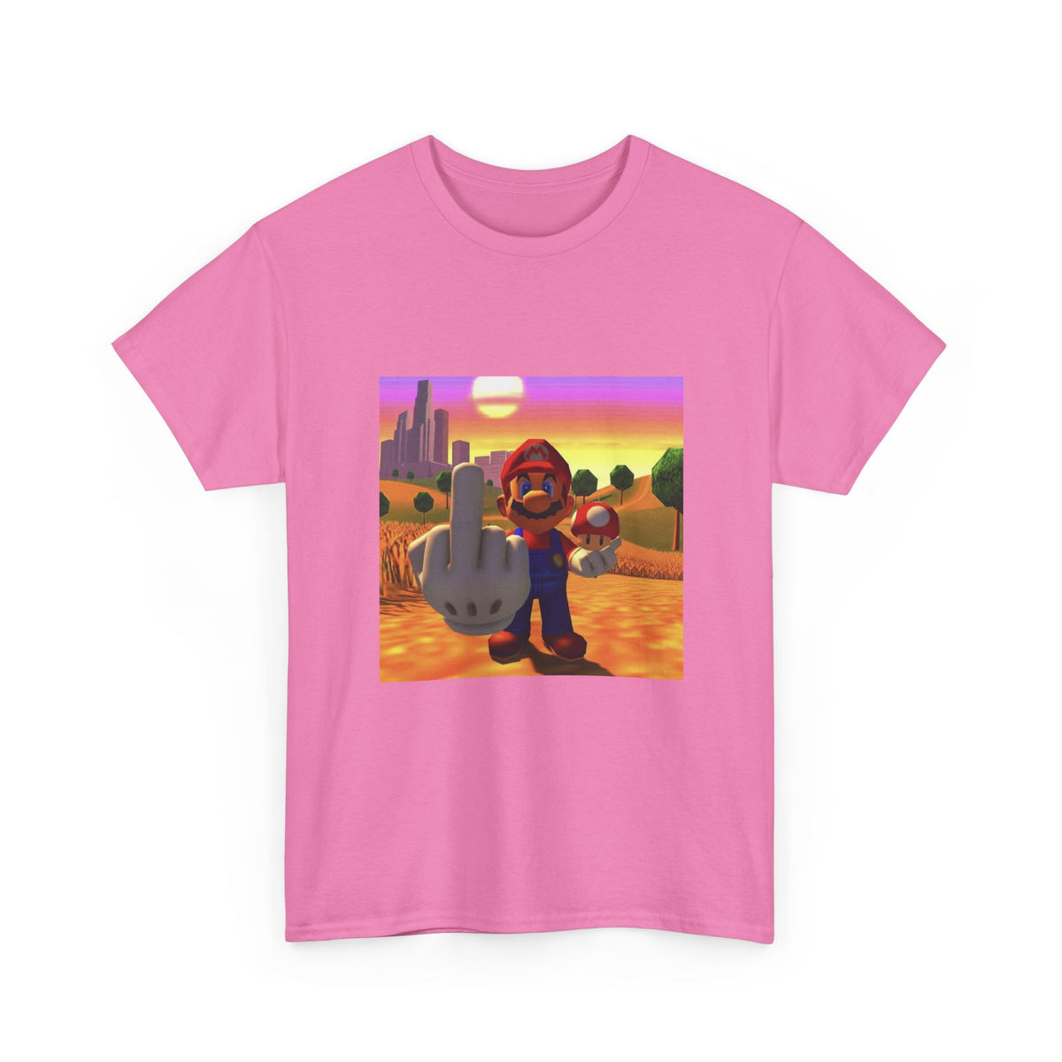 Mario And Mushroom Flipping Off Tee