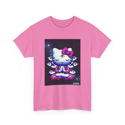 Third Eye Kitty Meditating In Space Tee