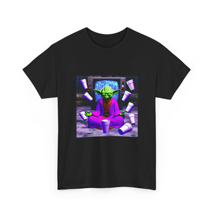 Meditating Master Yoda With Purple Cups Tee