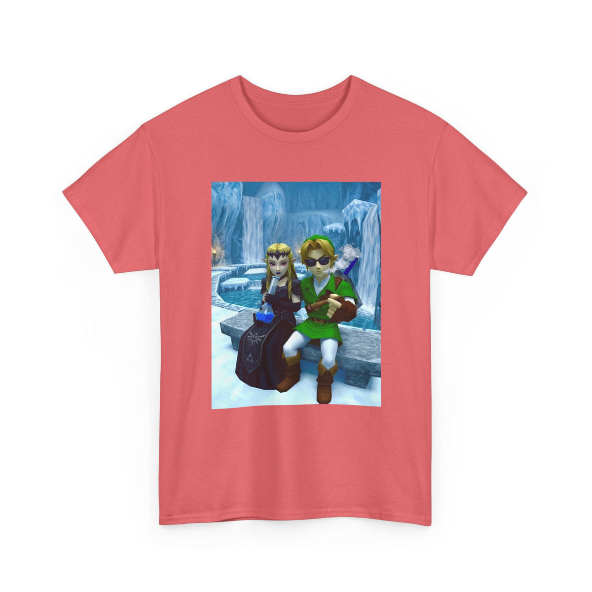 Link And Dark Zelda Chilling In Zora's Domain