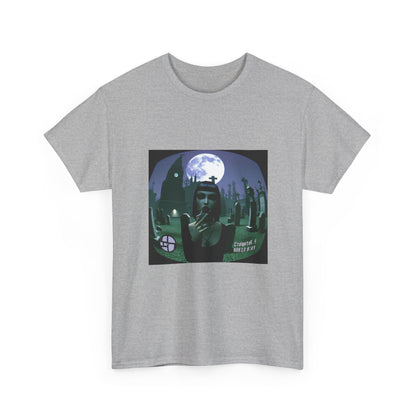 Goth Sim Smoking In Cemetery Moonlight Tee